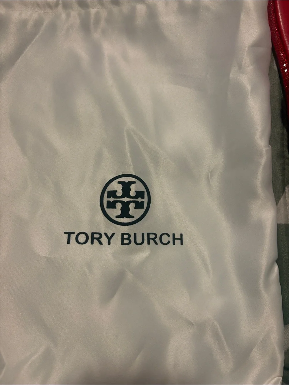 Tory Burch Red Crystal-Embellished Logo Thong Sandal